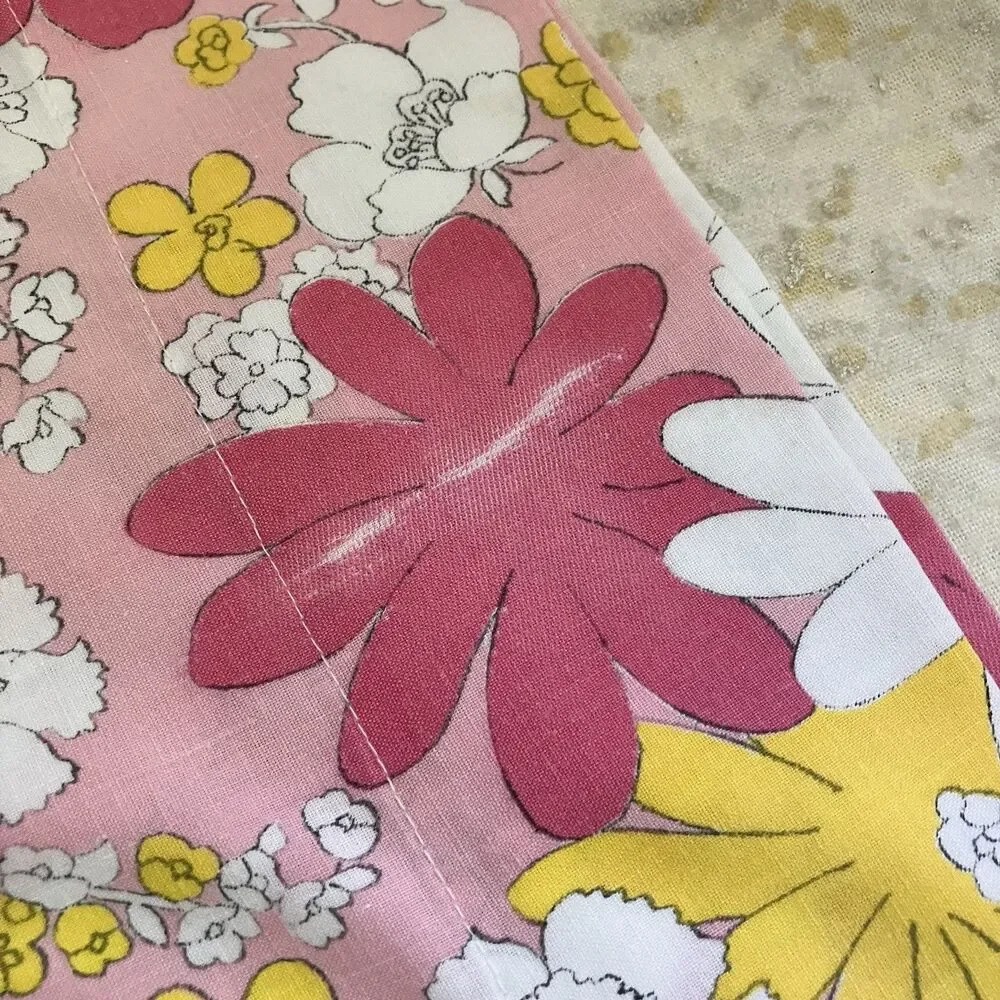 Pls Read Vtg Cannon Monticello Blossom Festival Pink 2 Pillowcases Flower Print